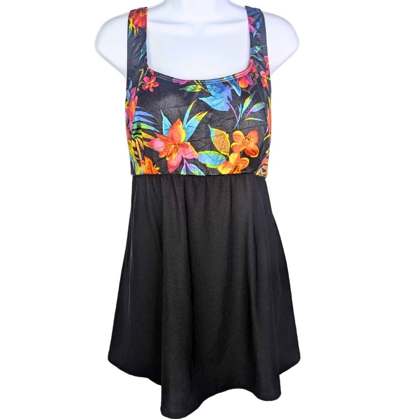 Longitude Swim Dress 24w Tropical Floral Swimsuit Resort Cruise Vacation Pool